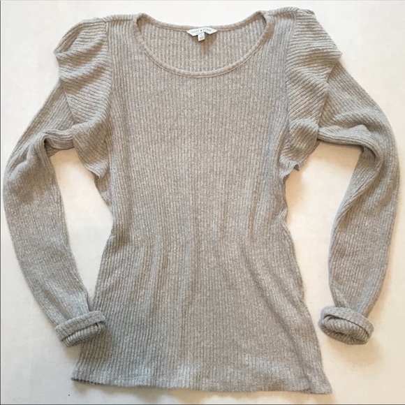 LUCKY BRAND Ribbed Ruffle Sweater Top - Picture 2 of 8